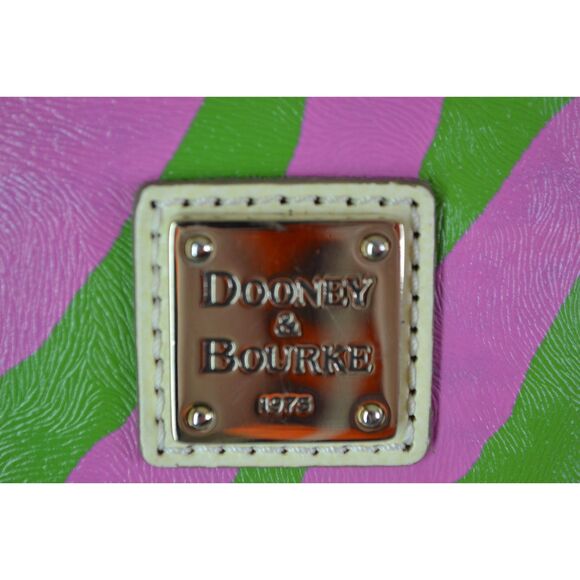 Dooney & Bourke Pink Green Zebra Leather Suki Crossbody Bag Y2K - Picture 7 of 16